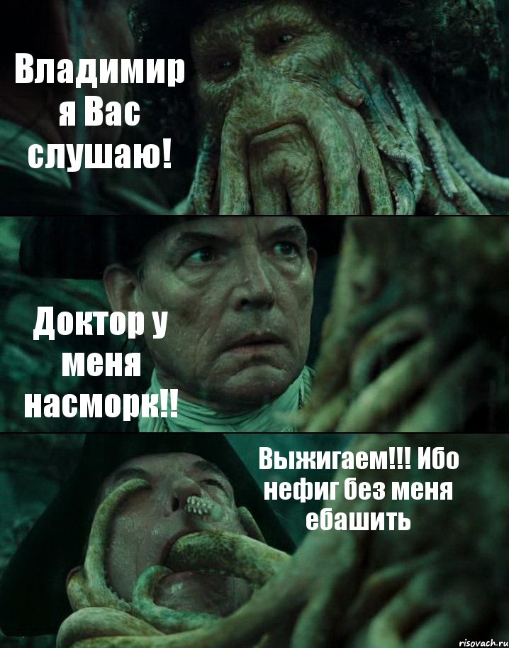 Владимир я Вас слушаю! Доктор у меня насморк!! Выжигаем!!! Ибо нефиг без меня ебашить, Комикс Пираты Карибского моря