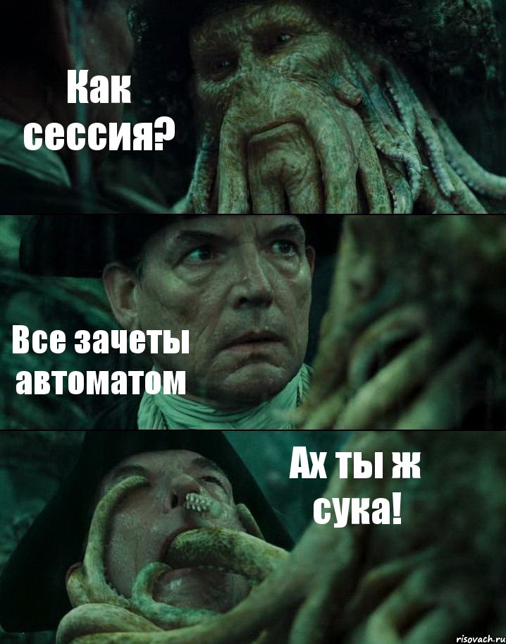 Как сессия? Все зачеты автоматом Ах ты ж сука!, Комикс Пираты Карибского моря