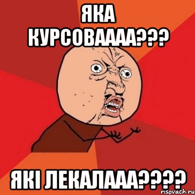 ЯКА КУРСОВАААА??? ЯКІ ЛЕКАЛААА????, Мем Почему