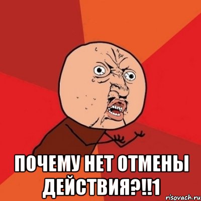  Почему нет отмены действия?!!1, Мем Почему