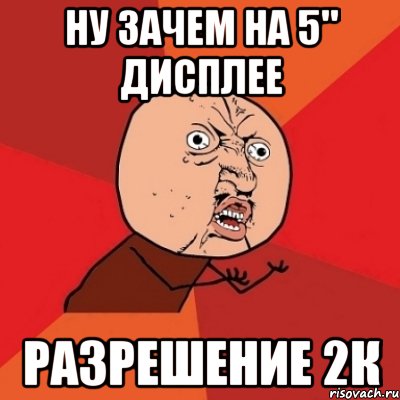 ну зачем на 5" дисплее разрешение 2К, Мем Почему