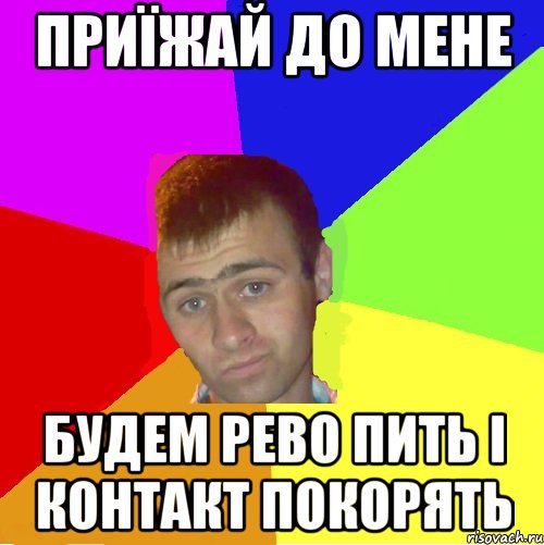приїжай до мене будем рево пить і контакт покорять