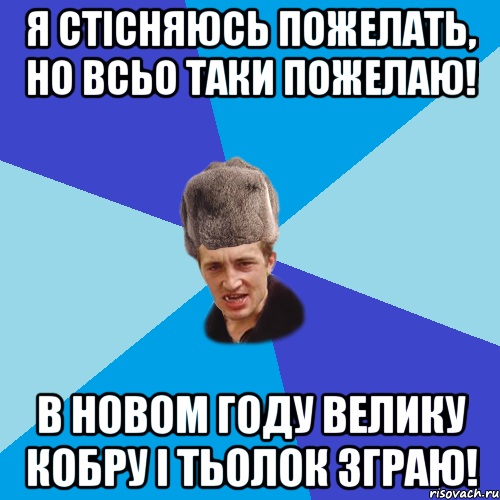 Я стісняюсь пожелать, но всьо таки пожелаю! В новом году велику кобру і тьолок зграю!, Мем Празднчний паца