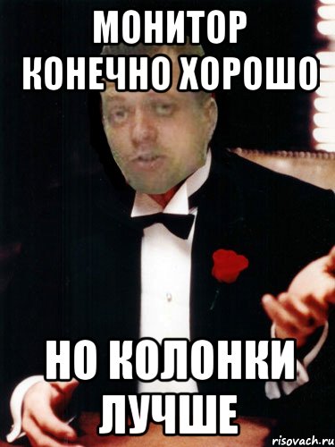 монитор конечно хорошо но колонки лучше, Мем прикол