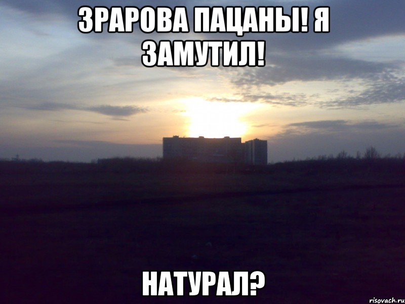 Зрарова пацаны! я замутил! Натурал?