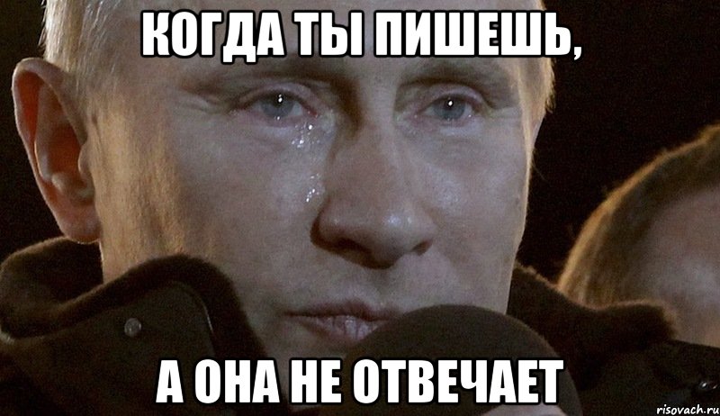 когда ты пишешь, а она не отвечает, Мем Плачущий Путин