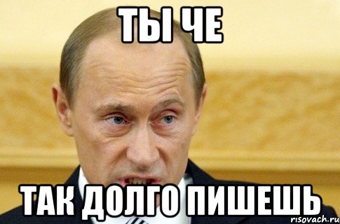 ты че так долго пишешь, Мем путин