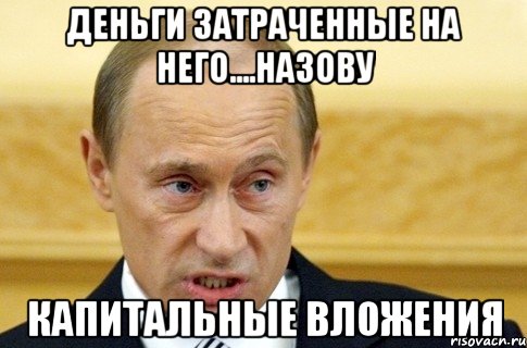 деньги затраченные на него....назову капитальные вложения, Мем путин