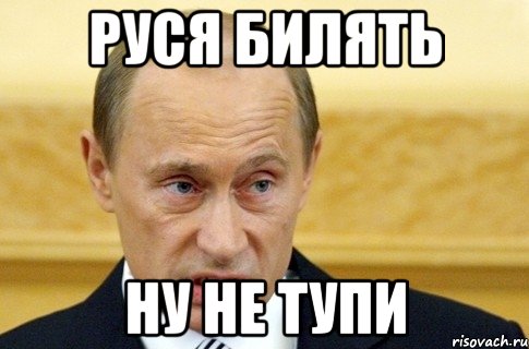 Руся билЯть Ну не тупи, Мем путин