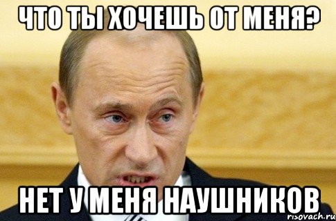 Что ты хочешь от меня? нет у меня наушников, Мем путин