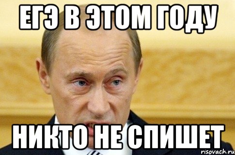 Егэ в этом году Никто не спишет, Мем путин