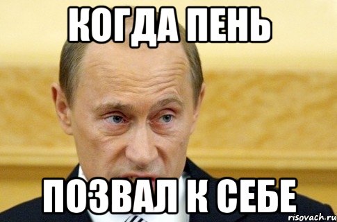 КОГДА ПЕНЬ ПОЗВАЛ К СЕБЕ, Мем путин