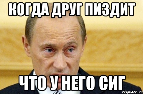 Когда друг пиздит Что у него сиг, Мем путин