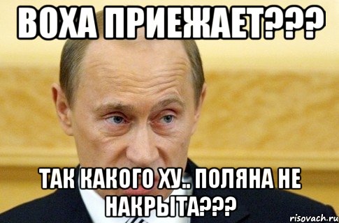 Воха приежает??? Так какого ху.. поляна не накрыта???, Мем путин