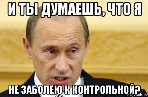 и ты думаешь, что я не заболею к контрольной?, Мем путин