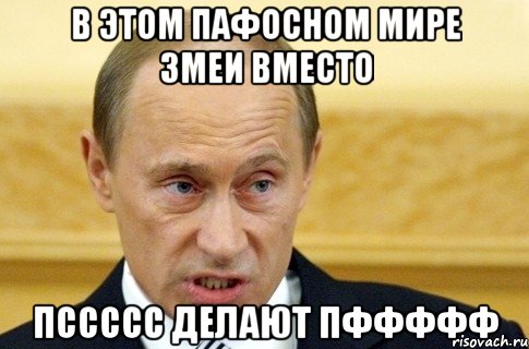 в этом пафосном мире Змеи вместо пссссс делают пффффф, Мем путин