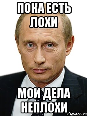 пока есть лохи мои дела неплохи, Мем Путин