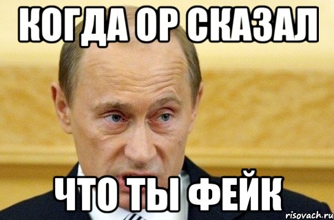 Когда ор сказал что ты фейк, Мем путин