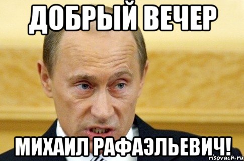 Добрый вечер Михаил Рафаэльевич!, Мем путин