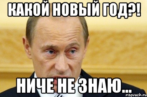 Какой новый год?! ниче не знаю..., Мем путин