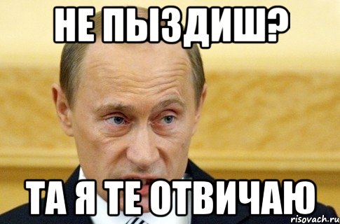 Не пыздиш? Та Я те отвичаю, Мем путин