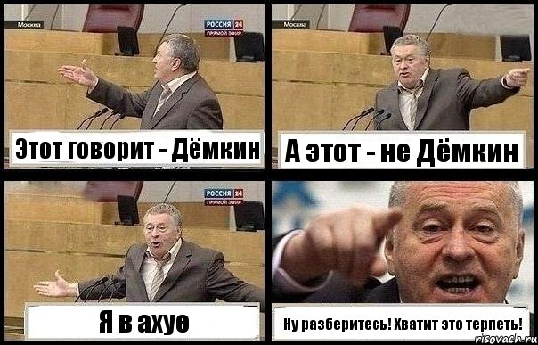 Этот говорит - Дёмкин А этот - не Дёмкин Я в ахуе Ну разберитесь! Хватит это терпеть!, Комикс с Жириновским