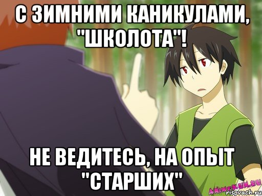 с зимними каникулами, "школота"! не ведитесь, на опыт "старших"
