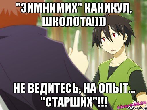 "зимнимих" каникул, школота!))) не ведитесь, на опыт... "старших"!!!