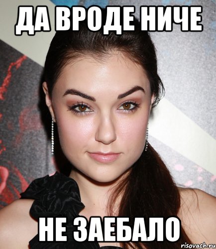 Да вроде ниче Не заебало, Мем  Саша Грей улыбается
