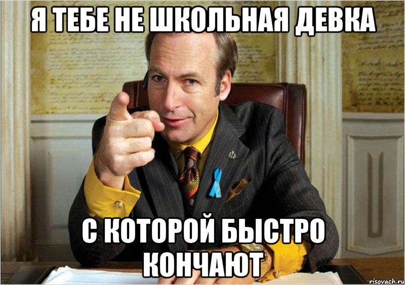 Я тебе не школьная девка С которой быстро кончают