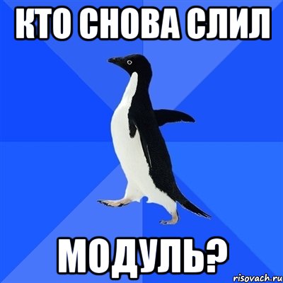 кто снова слил модуль?, Мем  Социально-неуклюжий пингвин