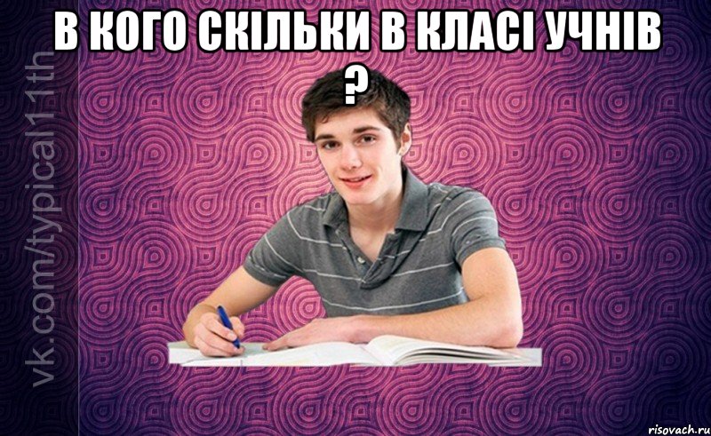 В кого скільки в класі учнів ? 