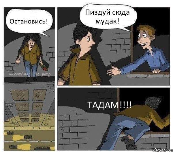 Остановись! Пиздуй сюда мудак! ТАДАМ!!!!, Комикс Передумал прыгать