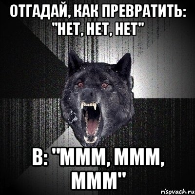 ОТГАДАЙ, КАК ПРЕВРАТИТЬ: "НЕТ, НЕТ, НЕТ" В: "МММ, МММ, МММ", Мем Сумасшедший волк