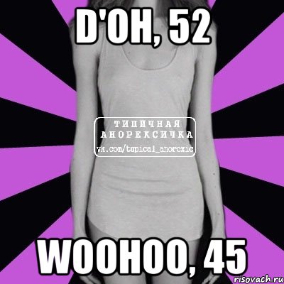 D'oh, 52 Woohoo, 45, Мем Типичная анорексичка