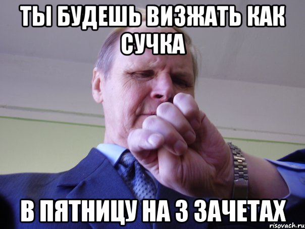 ты будешь визжать как сучка в пятницу на 3 зачетах, Мем Типичний препод