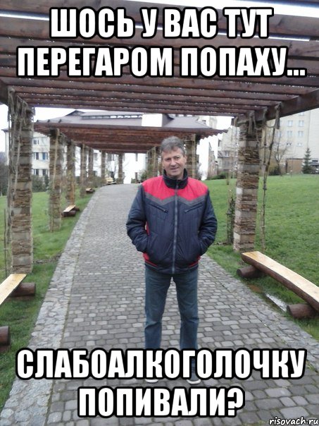 Шось у вас тут перегаром попаху... слабоалкоголочку попивали?
