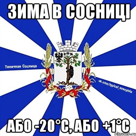 зима в сосниці або -20°C, або +1°C