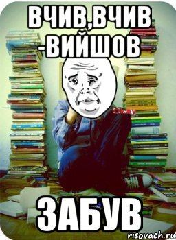 вчив,вчив -вийшов забув, Мем Типовий десятикласник