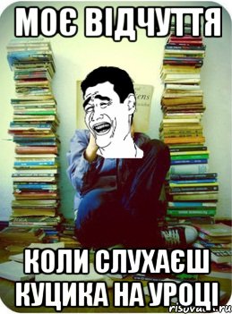 Моє відчуття коли слухаєш куцика на уроці