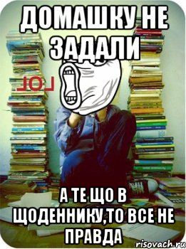домашку не задали а те що в щоденнику,то все не правда, Мем Типовий десятикласник