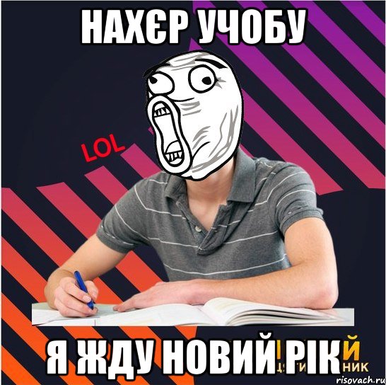 НАХЄР УЧОБУ Я ЖДУ НОВИЙ РІК, Мем Типовий одинадцятикласник