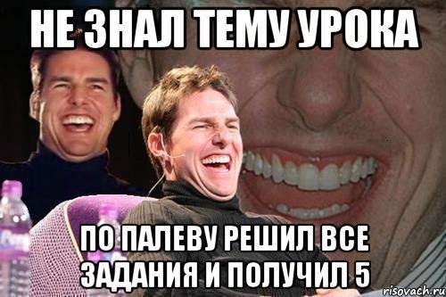 НЕ ЗНАЛ ТЕМУ УРОКА ПО ПАЛЕВУ РЕШИЛ ВСЕ ЗАДАНИЯ И ПОЛУЧИЛ 5, Мем том круз