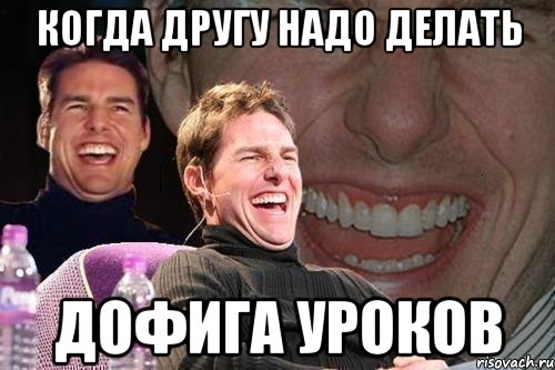 Когда другу надо делать дофига уроков, Мем том круз