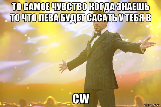 то самое чувство когда знаешь то что лева будет сасать у тебя в CW, Мем Тони Старк (Роберт Дауни младший)