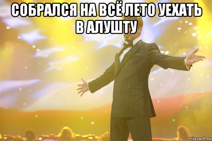 Собрался на всё лето уехать в Алушту , Мем Тони Старк (Роберт Дауни младший)