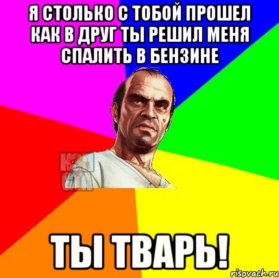 Я столько с тобой прошел как в друг ты решил меня спалить в бензине Ты тварь!