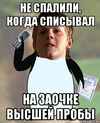 не спалили, когда списывал на заочке Высшей Пробы