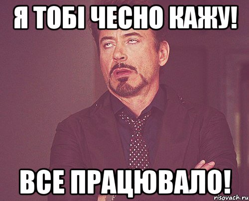 Я тобі чесно кажу! все працювало!, Мем твое выражение лица