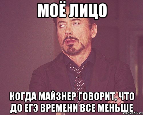 Моё лицо когда Майзнер говорит, что до ЕГЭ времени все меньше, Мем твое выражение лица